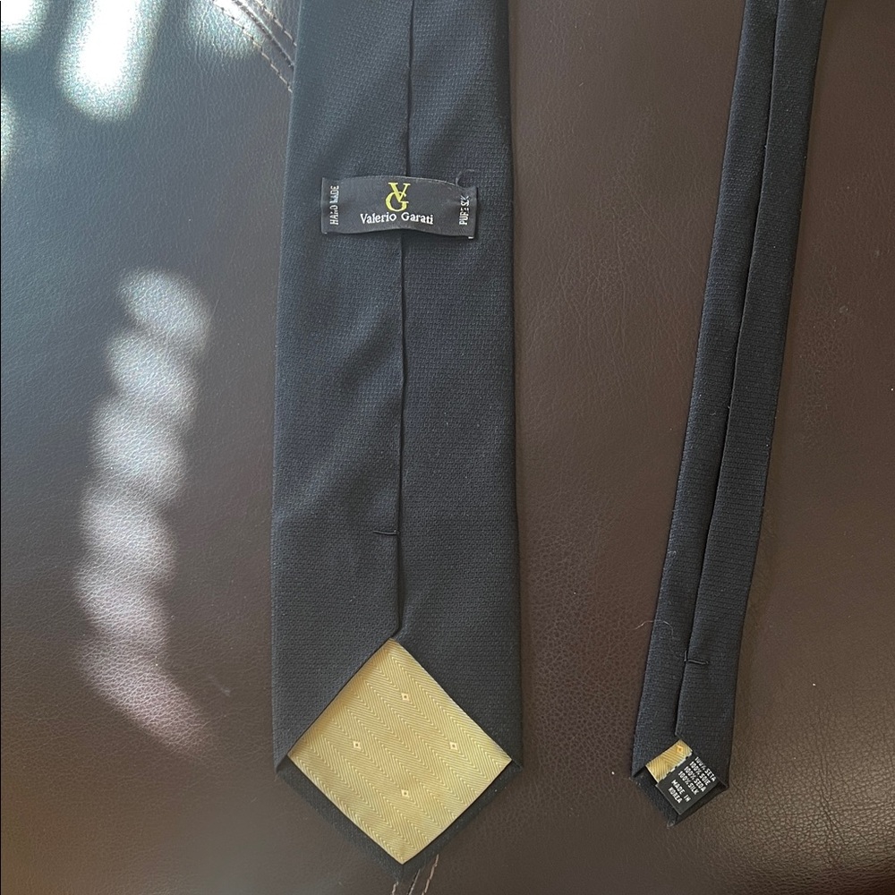 Valerio Garani Black Tie with Gold Accent
